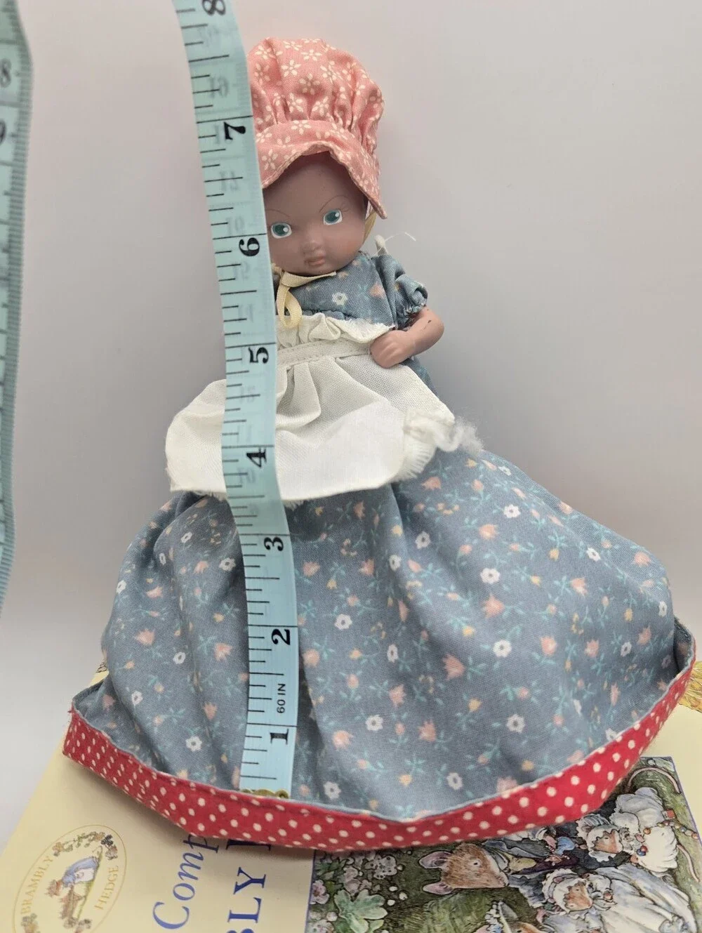Vintage Bisque Porcelain Topsy Turvy Doll American Folk Art Floral Polka Dot